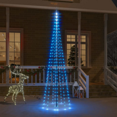 Berkfield Christmas Tree on Flagpole Blue 310 LEDs 300 cm Price Comparisons | Compare The Build
