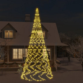 Berkfield Christmas Tree on Flagpole Warm White 3000 LEDs 800 cm