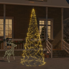Berkfield Christmas Tree on Flagpole Warm White 500 LEDs 300 cm