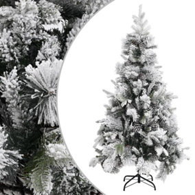 Berkfield Christmas Tree with Flocked Snow&Cones 225 cm PVC&PE