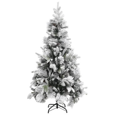 Berkfield Christmas Tree with Flocked Snow&Cones 225 cm PVC&PE