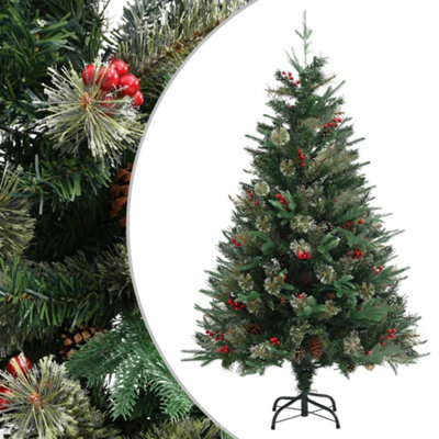 Berkfield Christmas Tree with Pine Cones Green 120 cm PVC&PE | DIY at B&Q