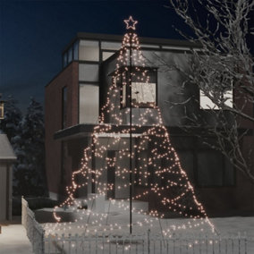 Berkfield Christmas Tree with Spike Warm White 1400 LEDs 500 cm