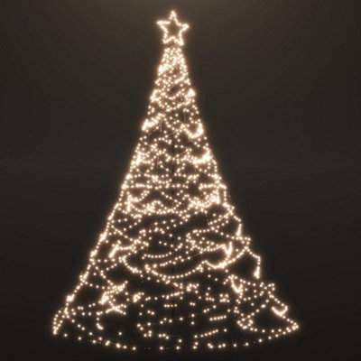 Berkfield Christmas Tree with Spike Warm White 1400 LEDs 500 cm
