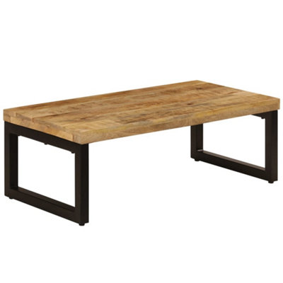 Berkfield Coffee Table 100x50x35 cm Solid Mango Wood and Steel