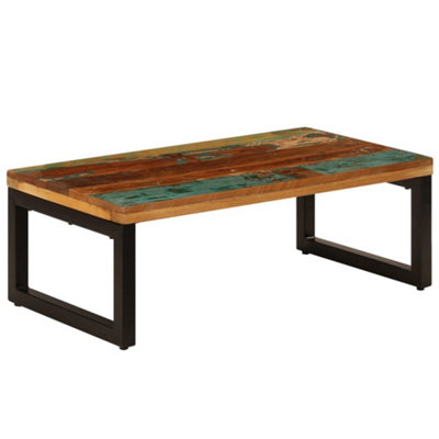 Berkfield Coffee Table 100x50x35 cm Solid Reclaimed Wood and Steel