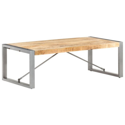 Berkfield Coffee Table 120x60x40 cm Rough Mango Wood