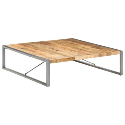 Berkfield Coffee Table 140x140x40 cm Rough Mango Wood