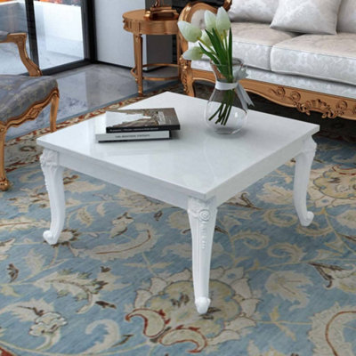 Berkfield Coffee Table 80x80x42 cm High Gloss White