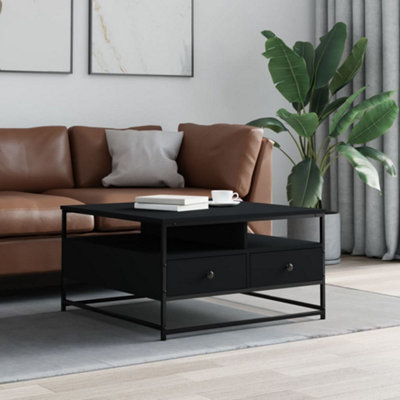 Berkfield Coffee Table Black 80x80x45 cm Engineered Wood