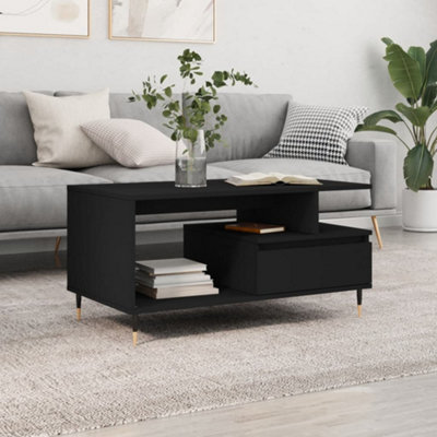 Berkfield Coffee Table Black 90x49x45 cm Engineered Wood