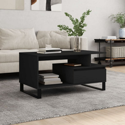 Berkfield Coffee Table Black 90x49x45 cm Engineered Wood