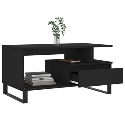 Berkfield Coffee Table Black 90x49x45 cm Engineered Wood