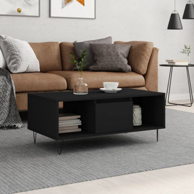 Berkfield Coffee Table Black 90x50x36.5 cm Engineered Wood