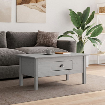 Berkfield Coffee Table BODO Grey 100x55x45 cm Solid Wood Pine