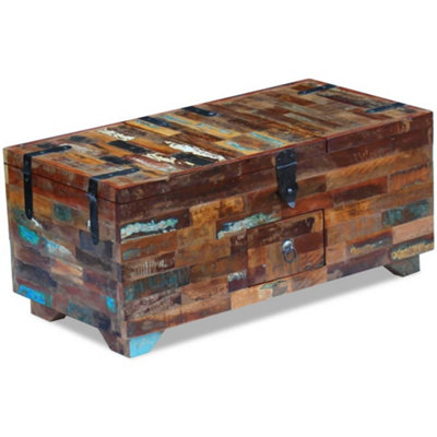 Berkfield Coffee Table Box Chest Solid Reclaimed Wood 80x40x35 cm