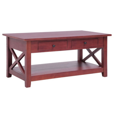 Berkfield Coffee Table Brown 100x55x46 cm Solid Mahogany Wood