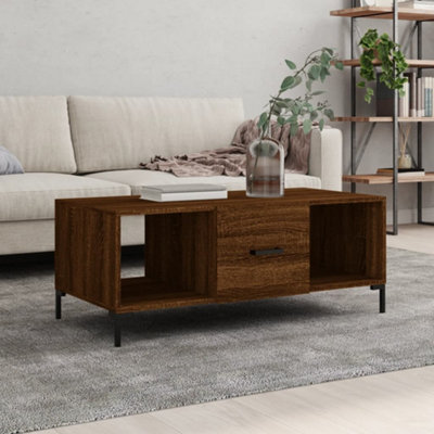 Berkfield Coffee Table Brown Oak 102x50x40 cm Engineered Wood