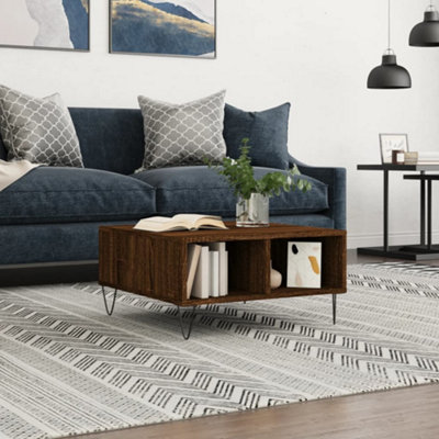 Berkfield Coffee Table Brown Oak 60x60x30 cm Engineered Wood