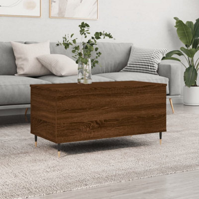 Berkfield Coffee Table Brown Oak 90x44.5x45 cm Engineered Wood