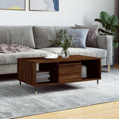 Berkfield Coffee Table Brown Oak 90x50x36.5 cm Engineered Wood