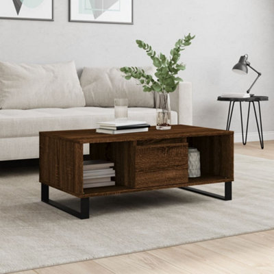 Berkfield Coffee Table Brown Oak 90x50x36.5 cm Engineered Wood