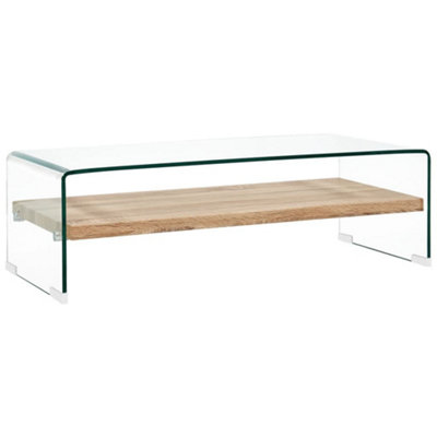 Berkfield Coffee Table Clear 98x45x31 cm Tempered Glass