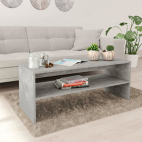Berkfield Coffee Table Concrete Grey 100x40x40 cm Engineered Wood