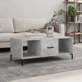 Berkfield Coffee Table Concrete Grey 102x50x40 cm Engineered Wood