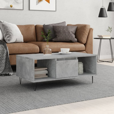 Berkfield Coffee Table Concrete Grey 90x50x36.5 cm Engineered Wood