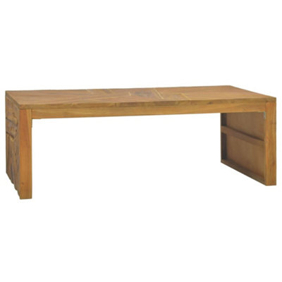 Berkfield Coffee Table Erosion Solid Teak Wood 110x35x38 cm