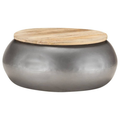 Berkfield Coffee Table Grey 68x68x30 cm Solid Mango Wood