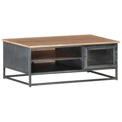 Berkfield Coffee Table Grey 90x50x35 cm Solid Acacia Wood