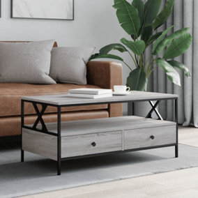 Berkfield Coffee Table Grey Sonoma 100x51x45 cm Engineered Wood