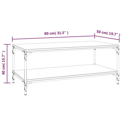 VidaXL Modern Lift Top Coffee Table - Sonoma Oak, 80x50x40 Cm, Engineered Wood With Hidden Storage - View #5