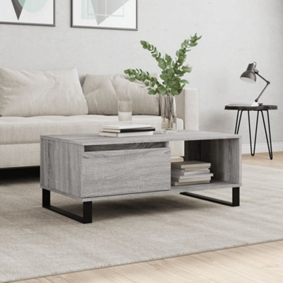 Berkfield Coffee Table Grey Sonoma 90x50x36.5 cm Engineered Wood