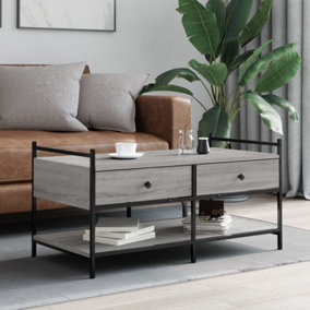 Berkfield Coffee Table Grey Sonoma 99x50x50 cm Engineered Wood