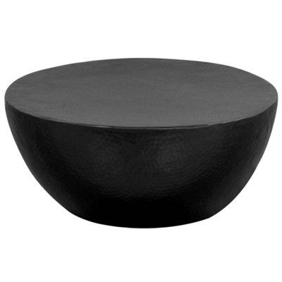 Berkfield Coffee Table Hammered Aluminium 70x30 cm Black