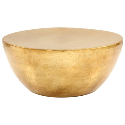Berkfield Coffee Table Hammered Aluminium 70x30 cm Brass