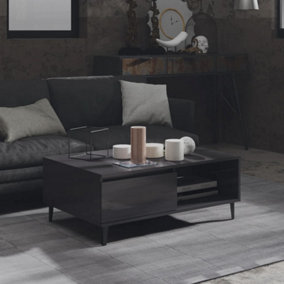 Berkfield Coffee Table High Gloss Grey 90x60x35 cm Engineered Wood