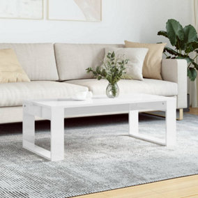 Berkfield Coffee Table High Gloss White 102x50x35 cm Engineered Wood
