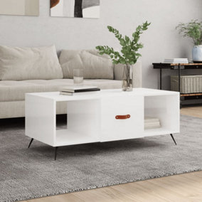 Berkfield Coffee Table High Gloss White 102x50x40 cm Engineered Wood