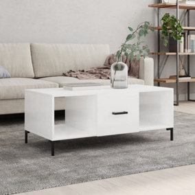 Berkfield Coffee Table High Gloss White 102x50x40 cm Engineered Wood