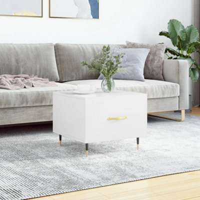 Berkfield Coffee Table High Gloss White 50x50x40 cm Engineered Wood