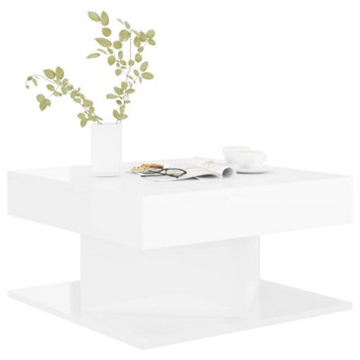 Berkfield Coffee Table High Gloss White 57x57x30 cm Engineered Wood