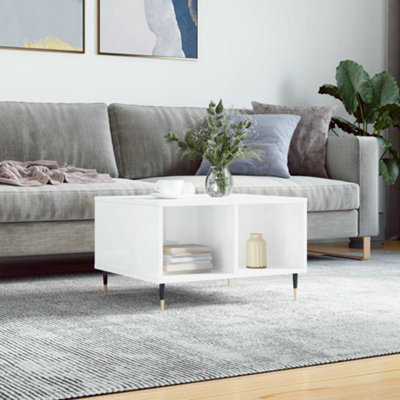 Berkfield Coffee Table High Gloss White 60x50x36.5 cm Engineered Wood