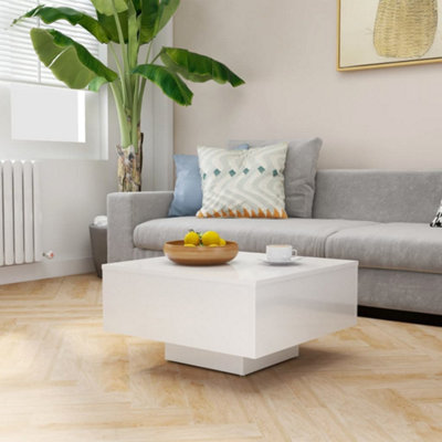 Berkfield Coffee Table High Gloss White 60x60x31.5 cm Engineered Wood