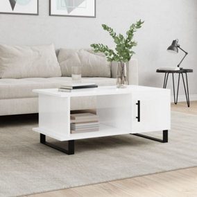 Berkfield Coffee Table High Gloss White 90x50x40 cm Engineered Wood
