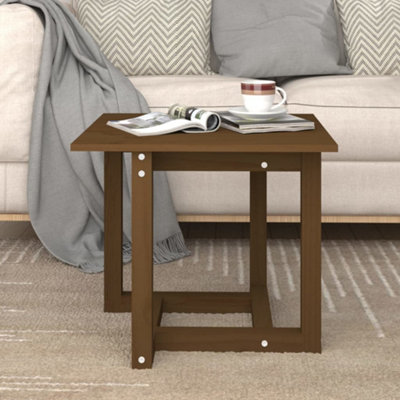Berkfield Coffee Table Honey Brown 50x50x45 cm Solid Wood Pine