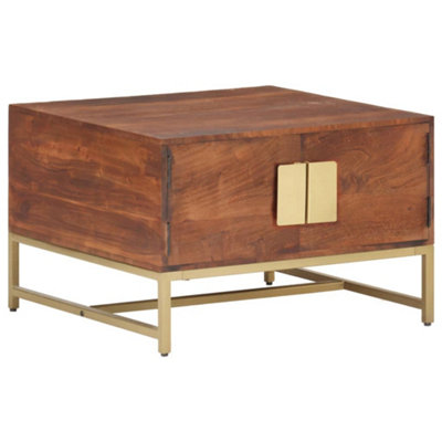 Berkfield Coffee Table Honey Brown 67x67x45 cm Solid Acacia Wood